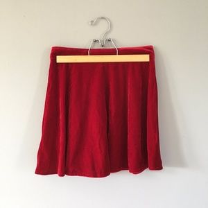 Red Velour Skirt